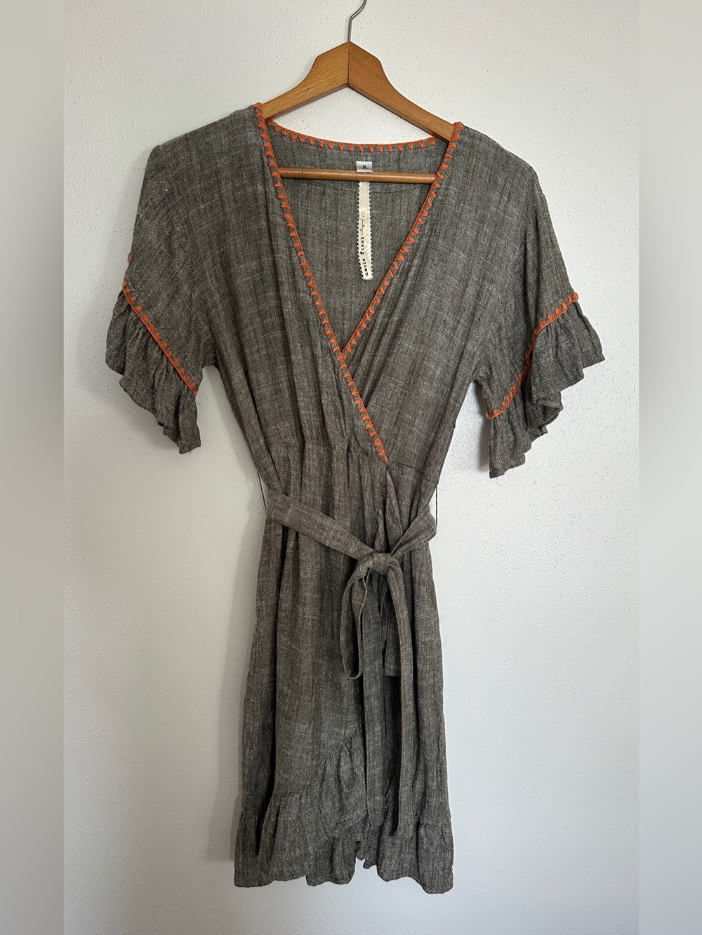 Uncle Frank Gray Dress with Orange Trim